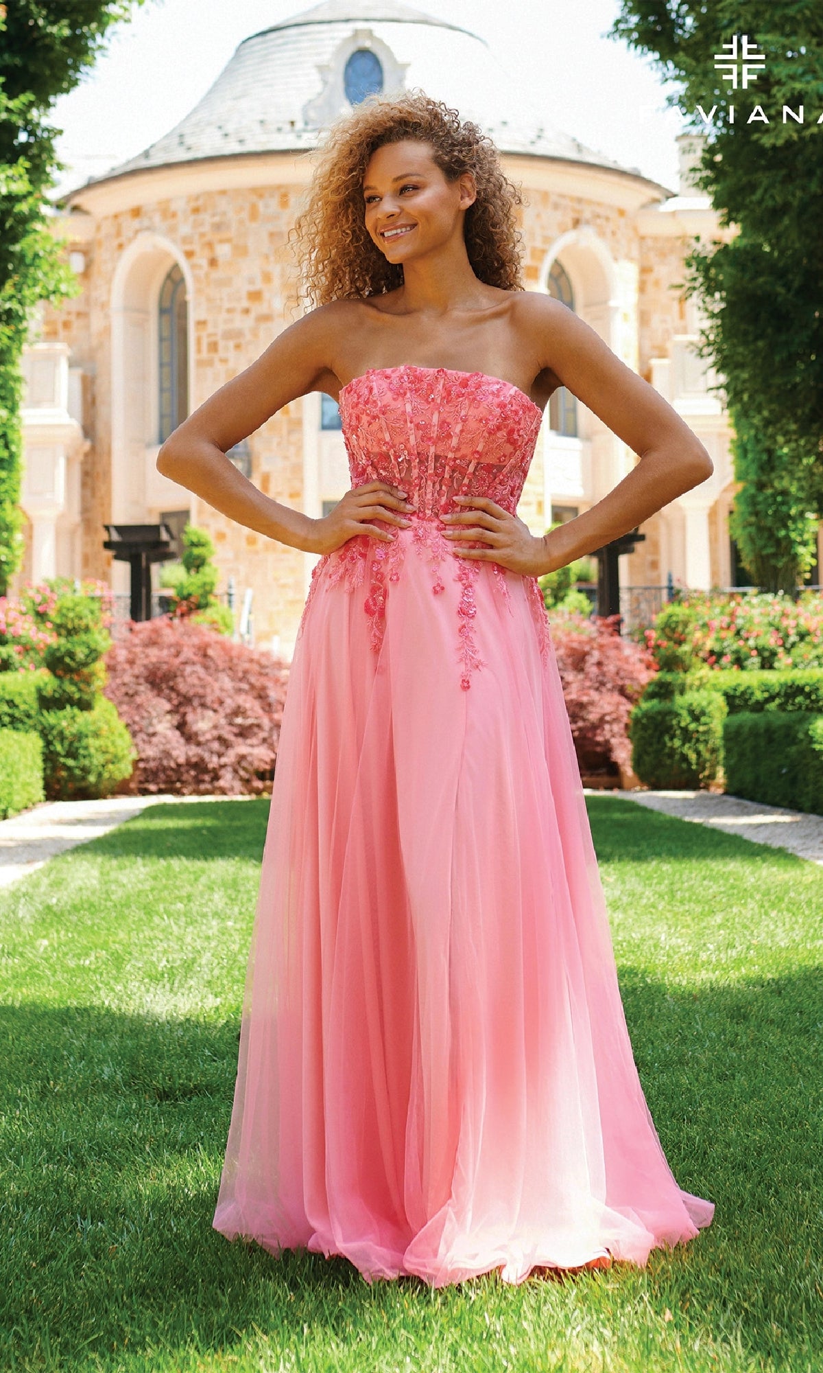 Strapless Corset Prom Dress: Faviana 11233