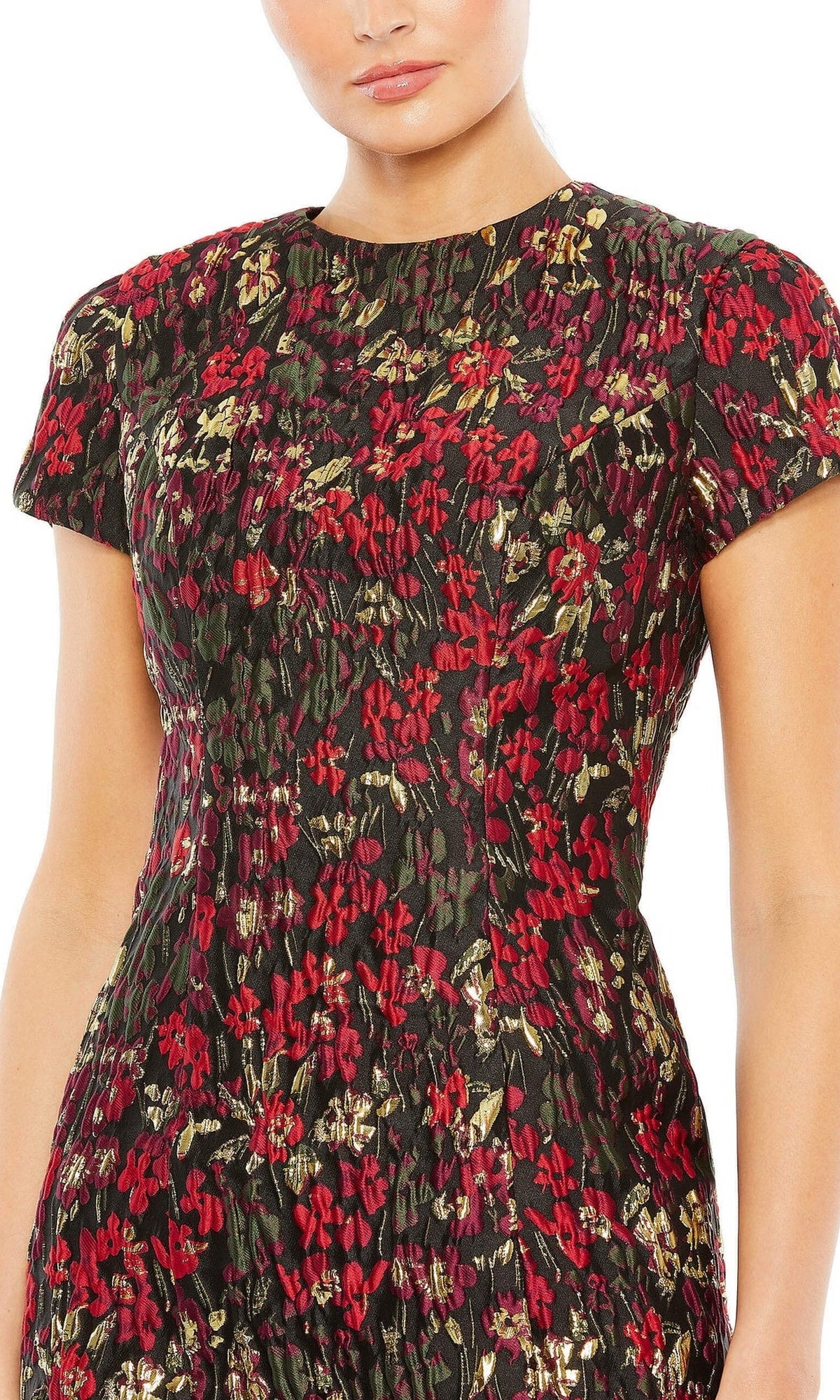 Cap-Sleeve Short Wedding Guest Dress with Flowers– PromGirl