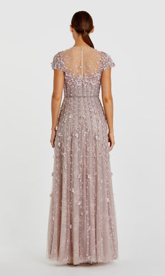 Long Beaded Lilac Formal Dress: Mac Duggal 11866 Vintage Lilac / 2 Long Beaded Lilac Formal Dress: Mac Duggal 11866 Vintage Lilac / 2