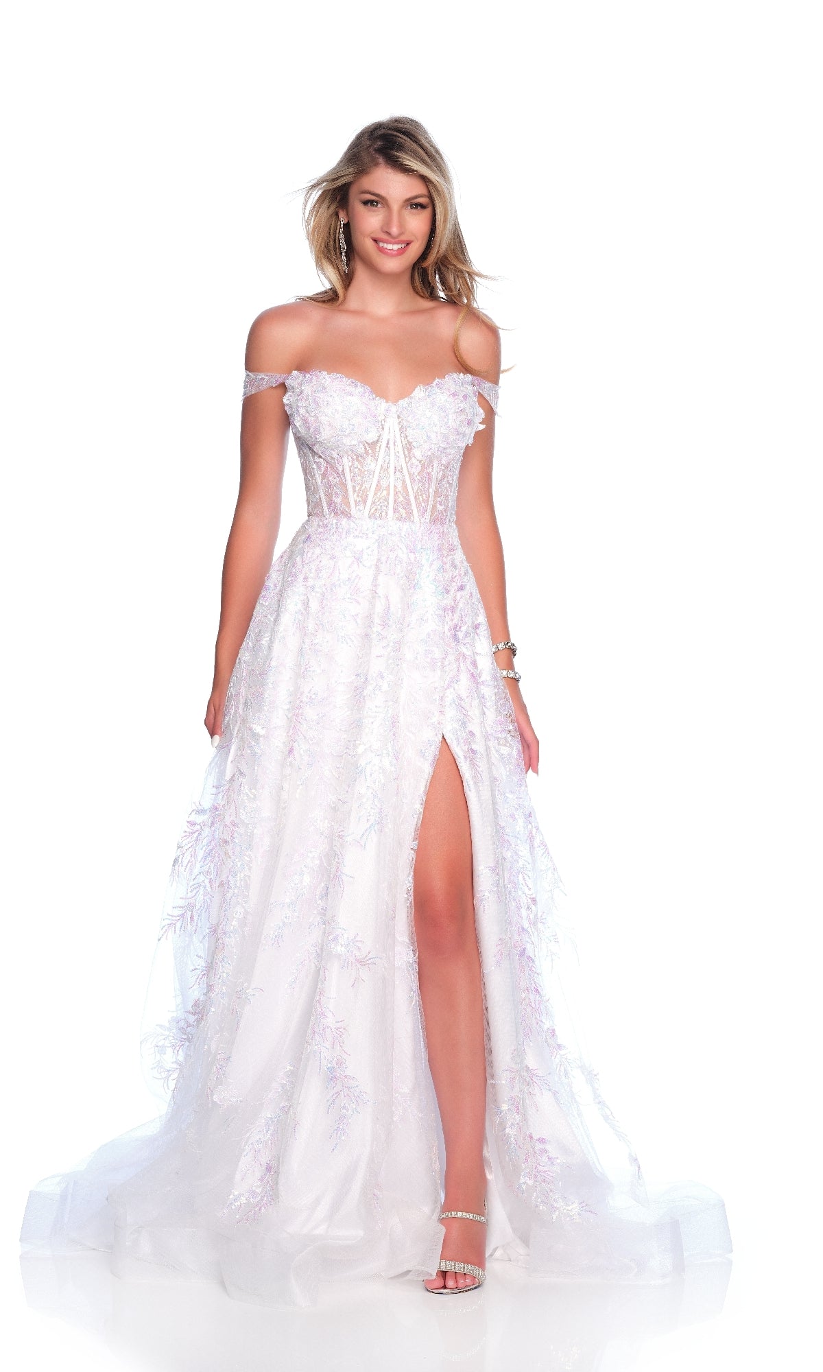 dave bridal prom dresses Dave and Johnny 12207 Long Ivory White Prom Dress Ivory / 00