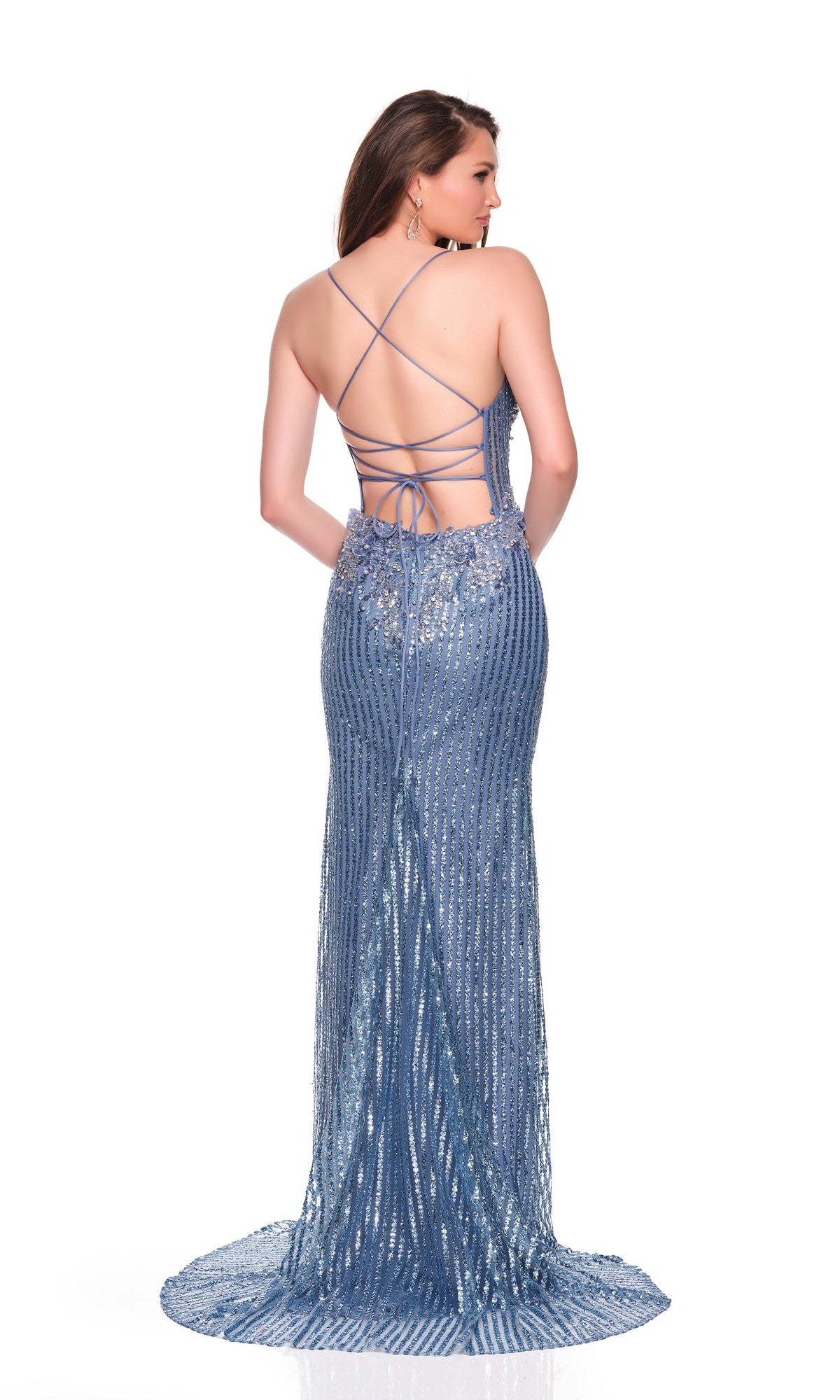 Sheer-Corset Long Beaded Prom Dress with Lace-Up Back Emerald / 14 Sheer-Corset Long Beaded Prom Dress with Lace-Up Back Emerald / 14