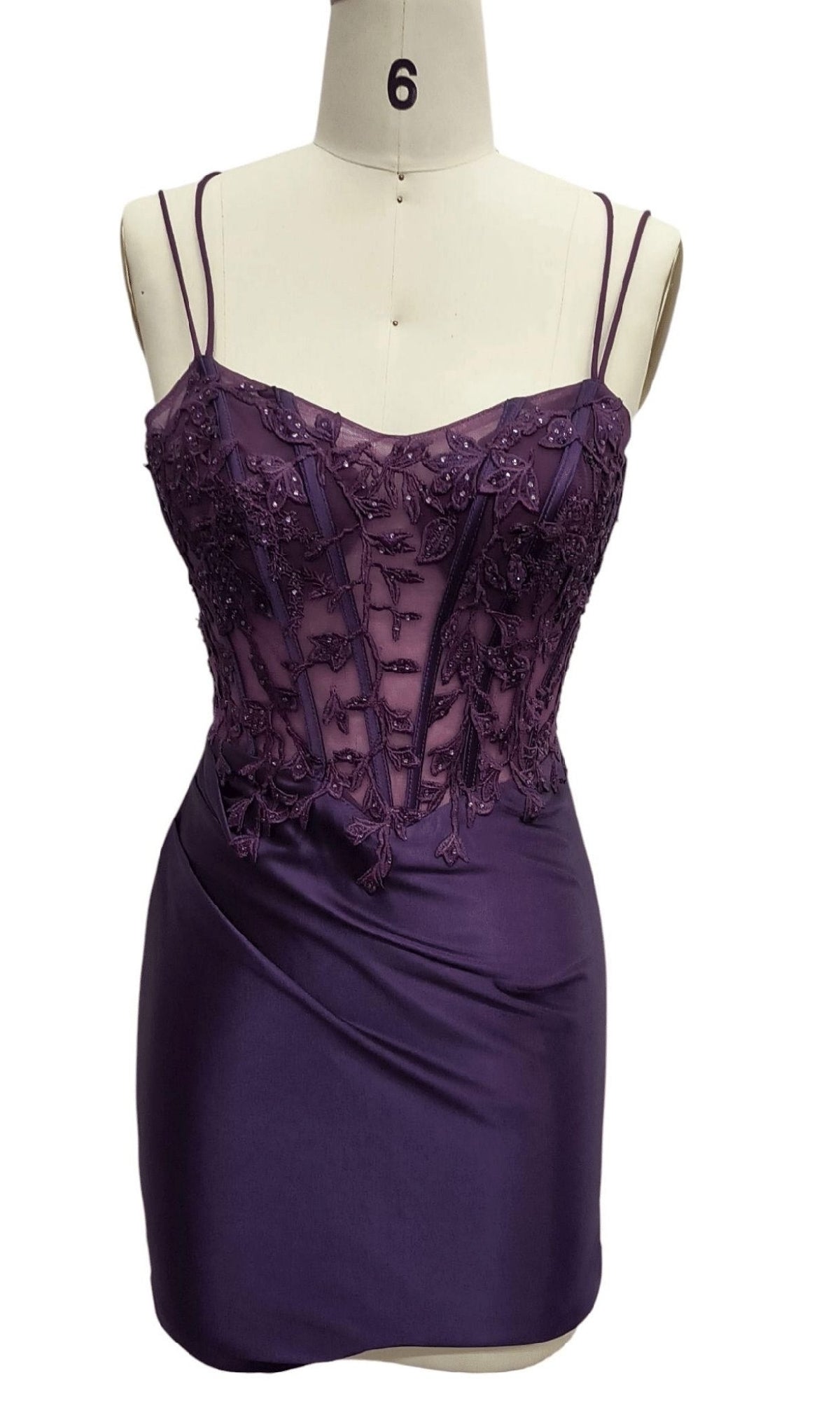 knee length dresses for ladies Short Purple Hoco Dress: 12415 Purple / 00