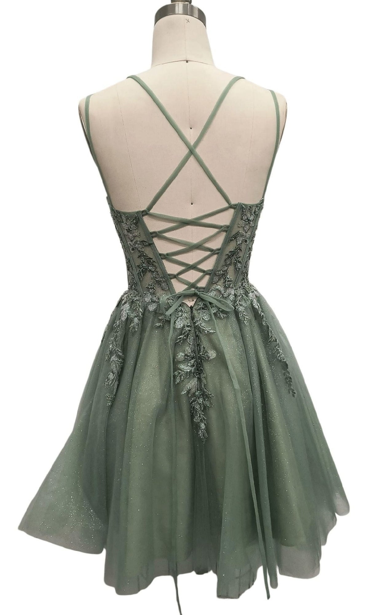 green emerald velvet dress Daphne Sage Satin Mini Dress - 12 main image 1