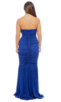 Blue Strapless Formal Wedding Guest Dress 13075