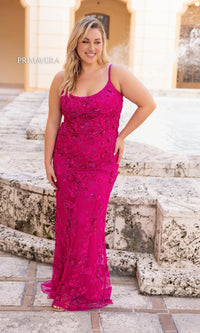 Plus-Size Long Beaded Primavera Prom Dress 14050