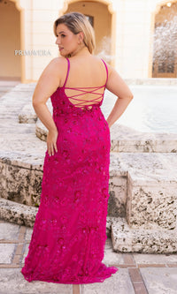 Plus-Size Long Beaded Primavera Prom Dress 14050