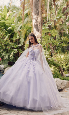 Strapless Sweetheart Glitter Quince Dress - PromGirl Lilac / 2XLarge Strapless Sweetheart Glitter Quince Dress - PromGirl Lilac / 2XLarge