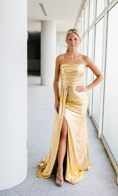 Long Gold Prom Dress: Aleta 1457 Gold / 00 Long Gold Prom Dress: Aleta 1457 Gold / 00
