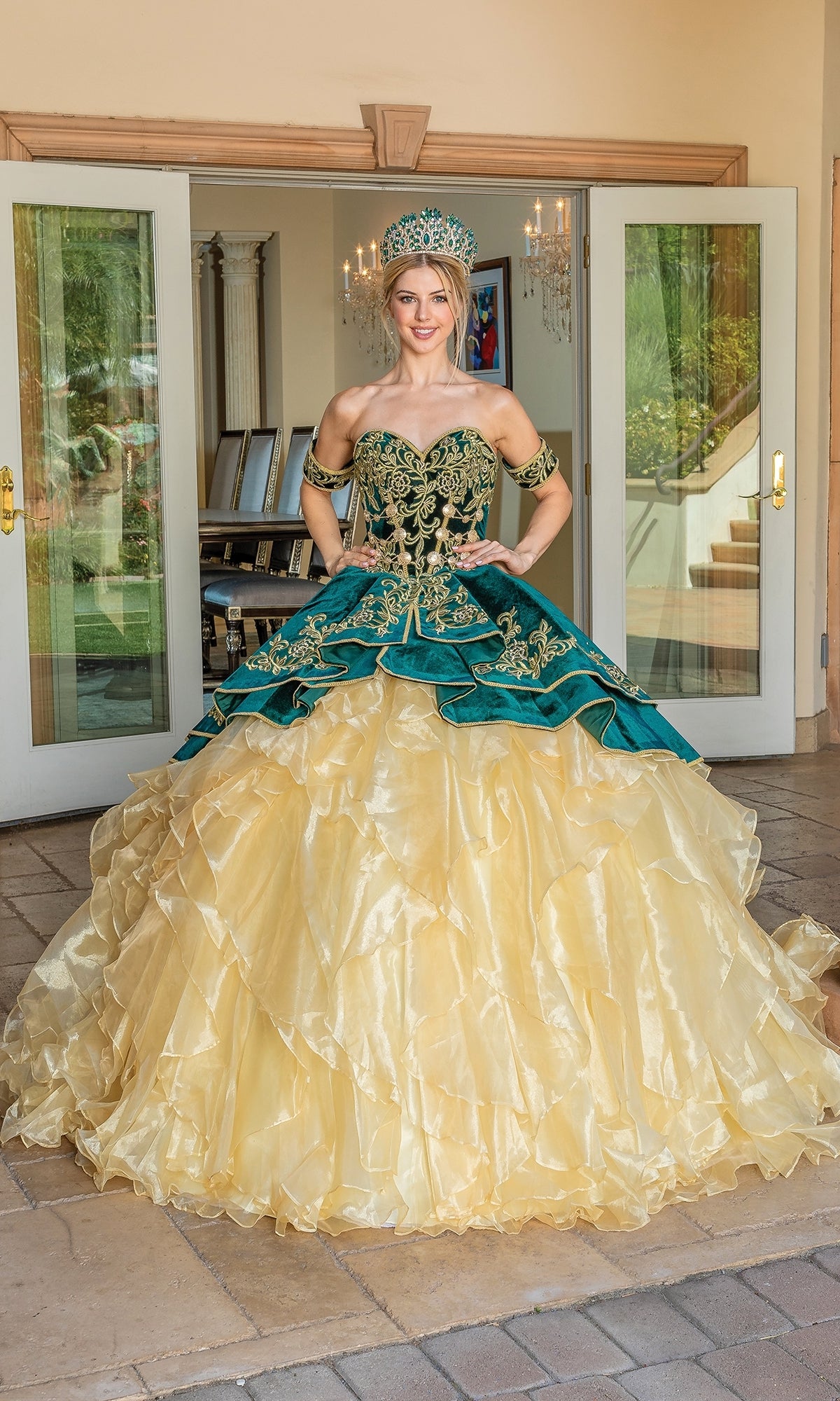 Dancing Queen 1529 Quinceanera Ball Gown Hunter Green / 2XLarge Dancing Queen 1529 Quinceanera Ball Gown Hunter Green / 2XLarge