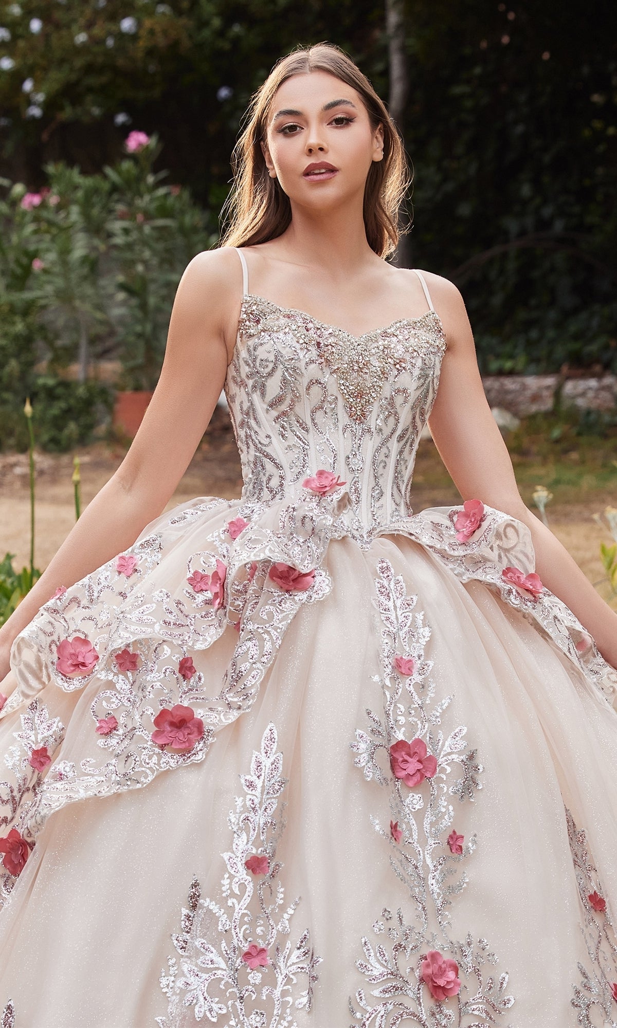 Champagne Quince Dress with Tiered Skirts