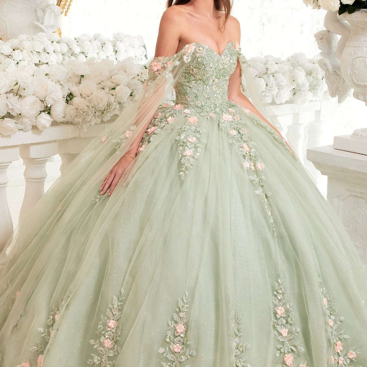 Light green quinceanera dresses sale