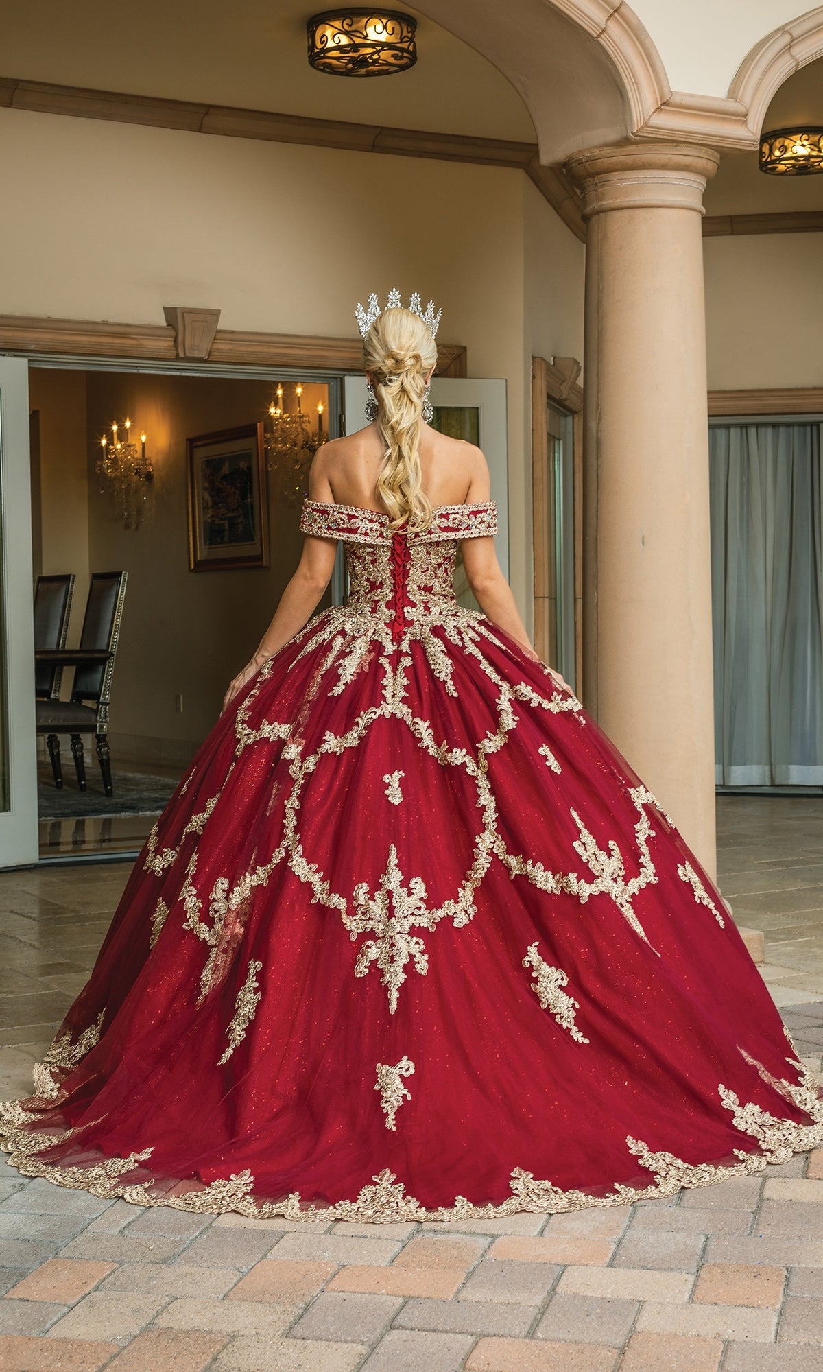 Quinceanera Dress 1572 by Dancing Queen Burgundy / XSmall