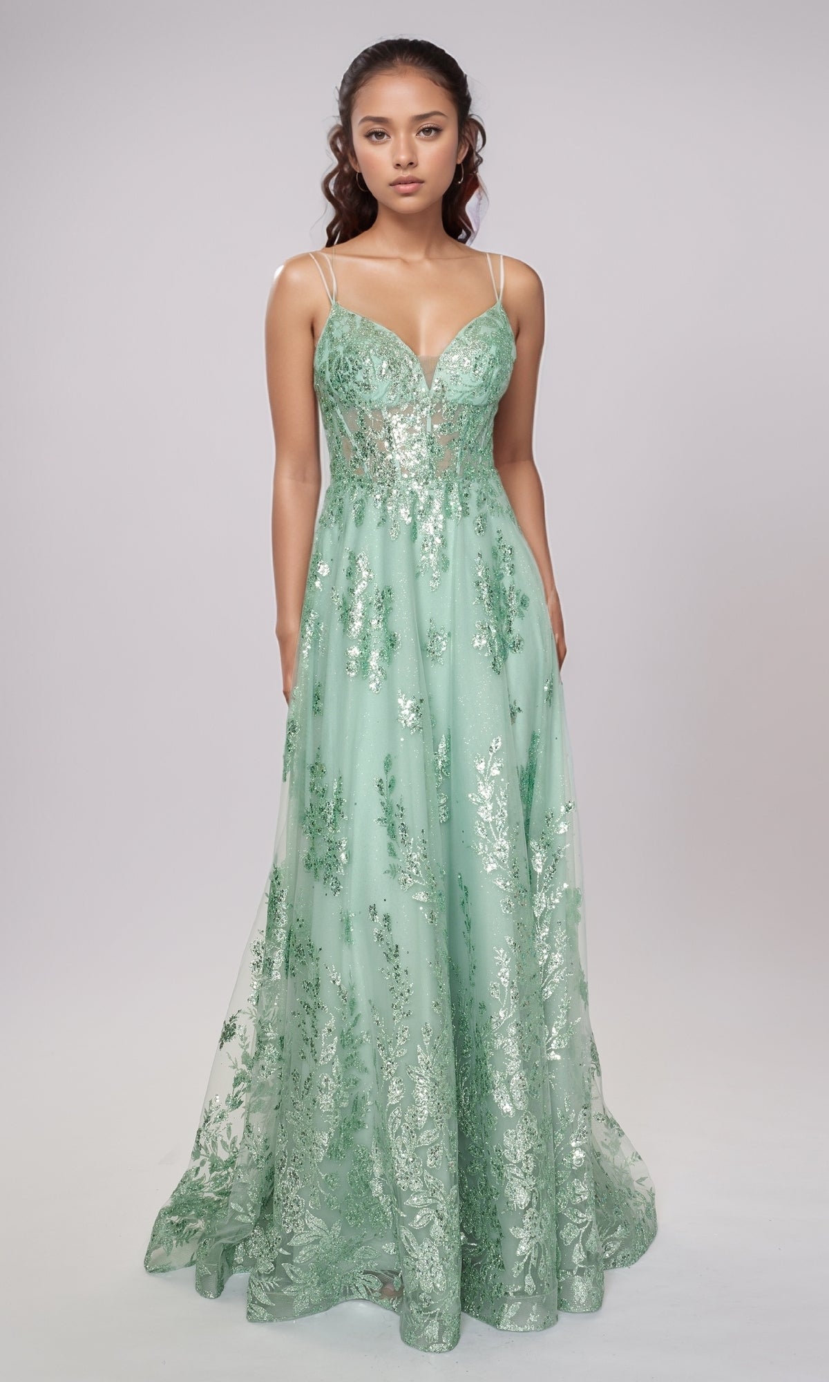 Long Formal Dress: Nina Canacci 1589 Sage / 0