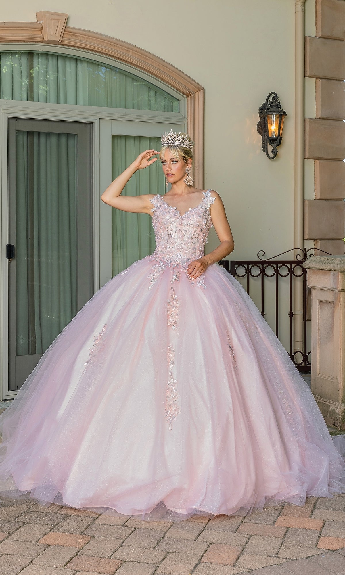 Dancing Queen 1597 Long Quinceanera Dress Bahama Blue / XSmall