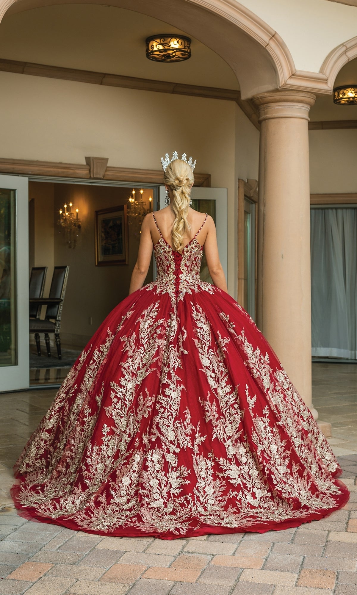 Burgundy Red Quinceanera Dress 1616