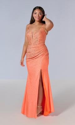 sachin and babi light blue dress Nox Anabel A1590 Long Fitted High Slit Formal Prom Dress – The Dress Outlet