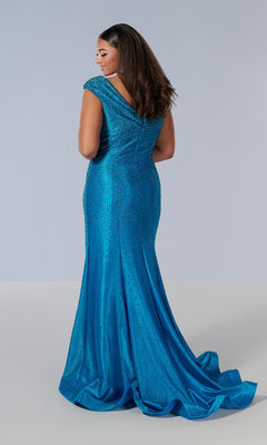 Tiffany 16198 Long Plus-Size Prom Dress
