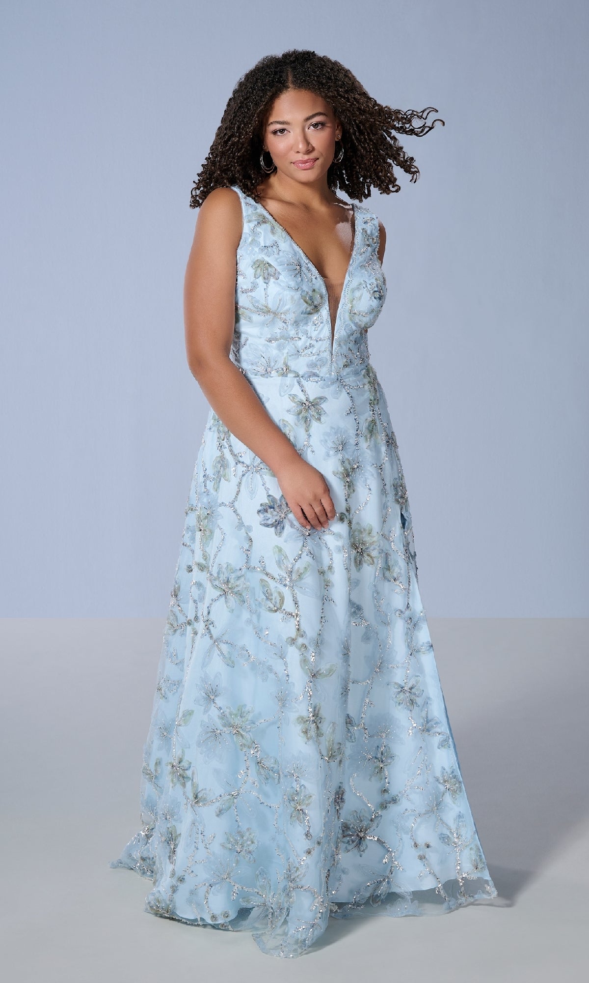 Long Plus-Size Prom Dress: Tiffany 16249