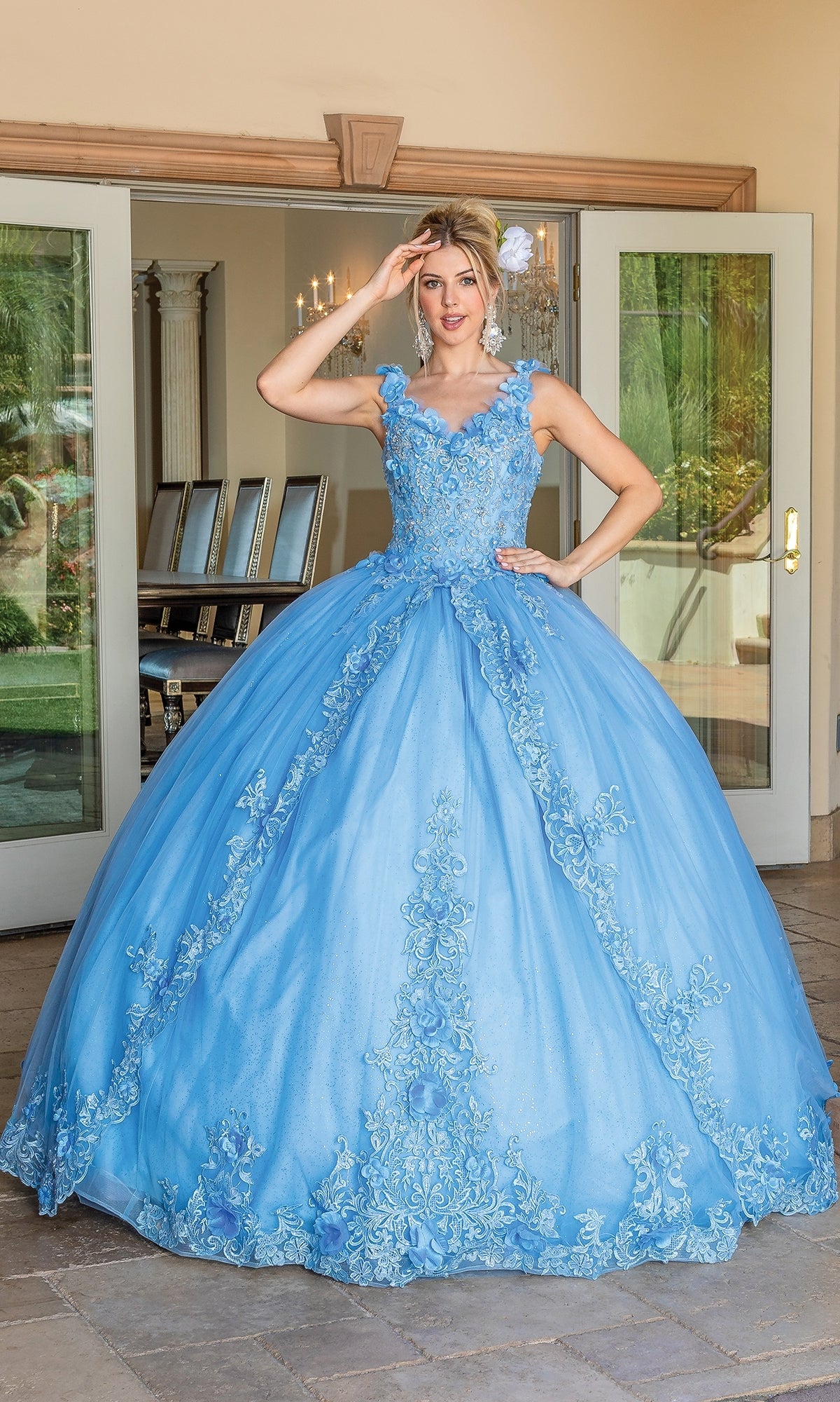Dancing Queen 1678 Long Quinceanera Dress Red / XLarge