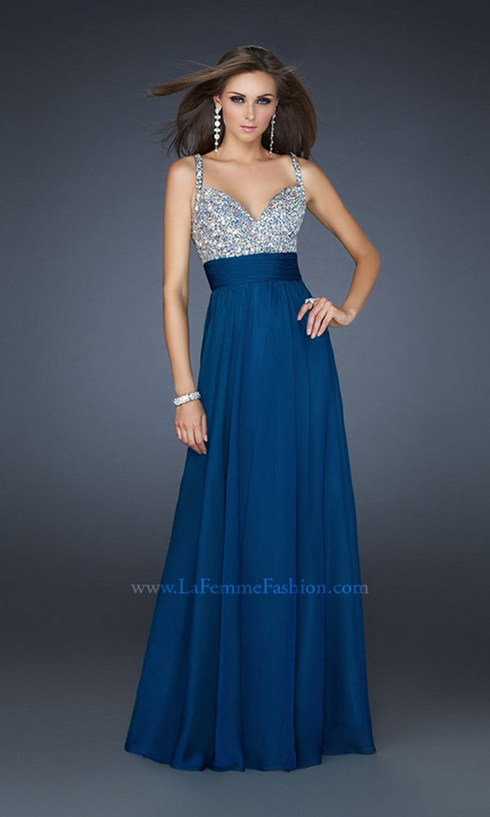 Beaded-Bodice La Femme A-Line Prom Dress 16802