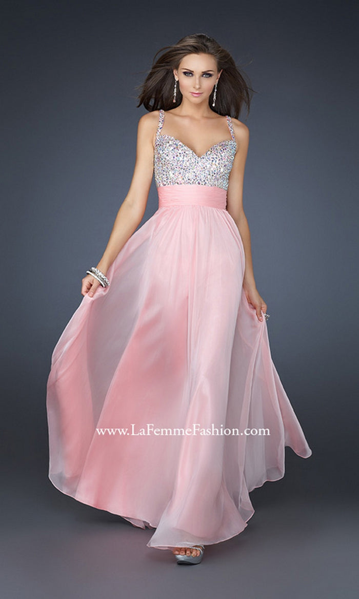 Beaded-Bodice La Femme A-Line Prom Dress 16802