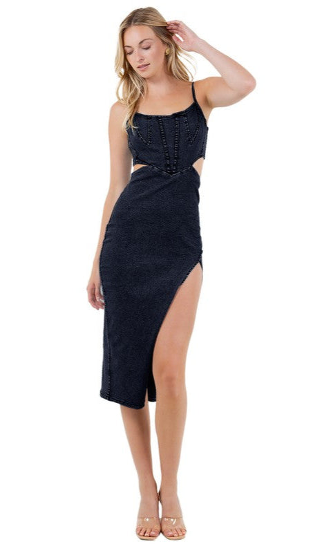 white christmas dresses Elan / Delilah Midi Cut Out Dress / Small