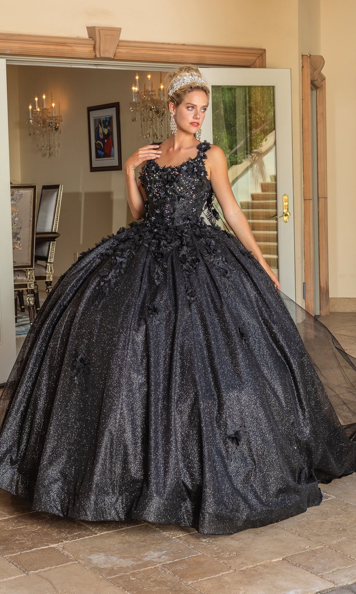 Quinceanera Dress 1707 By Dancing Queen Black / XSmall Quinceanera Dress 1707 By Dancing Queen Black / XSmall