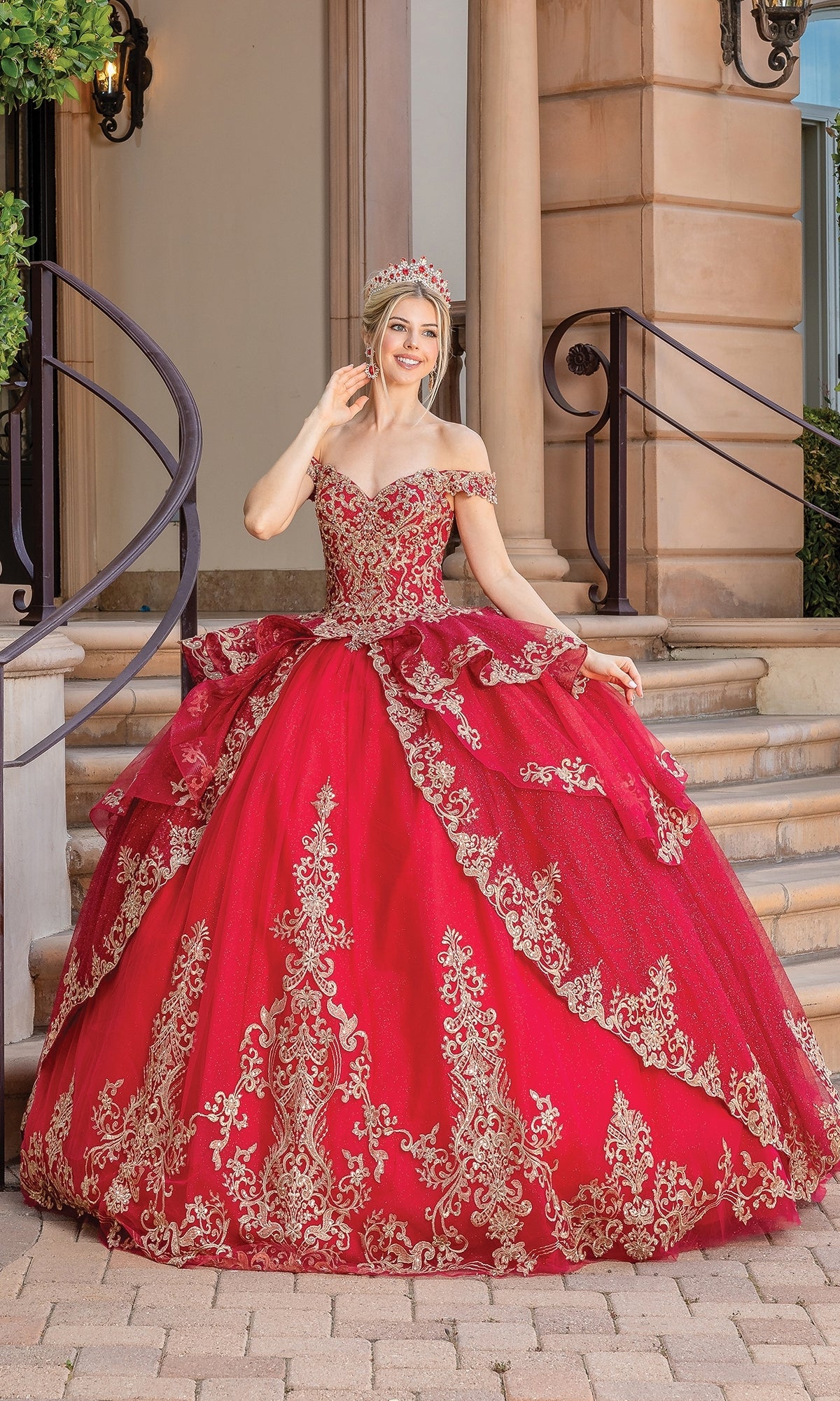 Dancing Queen 1720 Long Quinceanera Dress Royal Blue / XLarge Dancing Queen 1720 Long Quinceanera Dress Royal Blue / XLarge