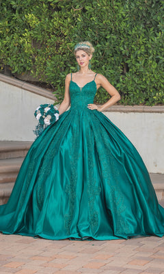 Dancing Queen 1756 Long Quinceanera Dress Hunter Green / XLarge