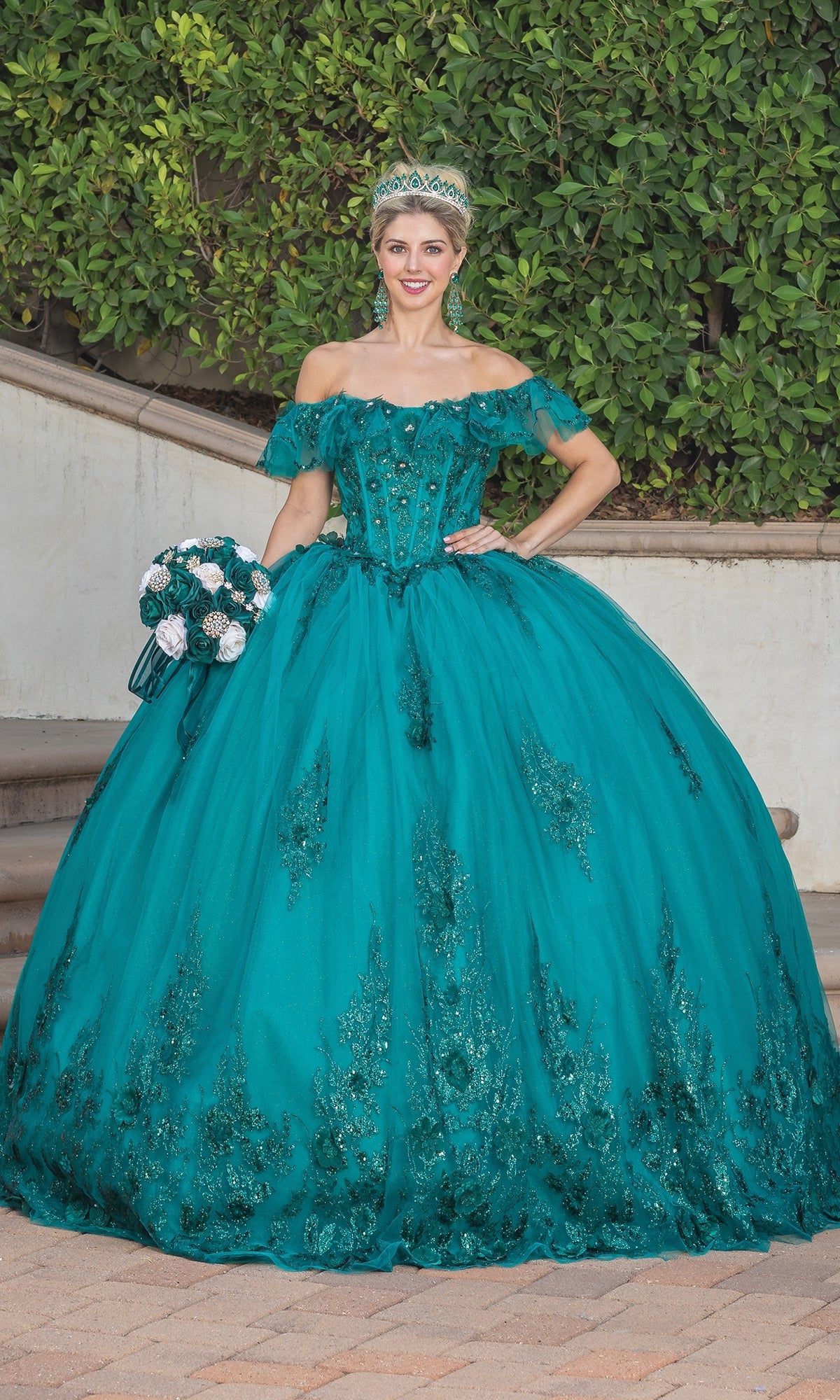 Quinceanera Dress 1794 By Dancing Queen Teal / XSmall