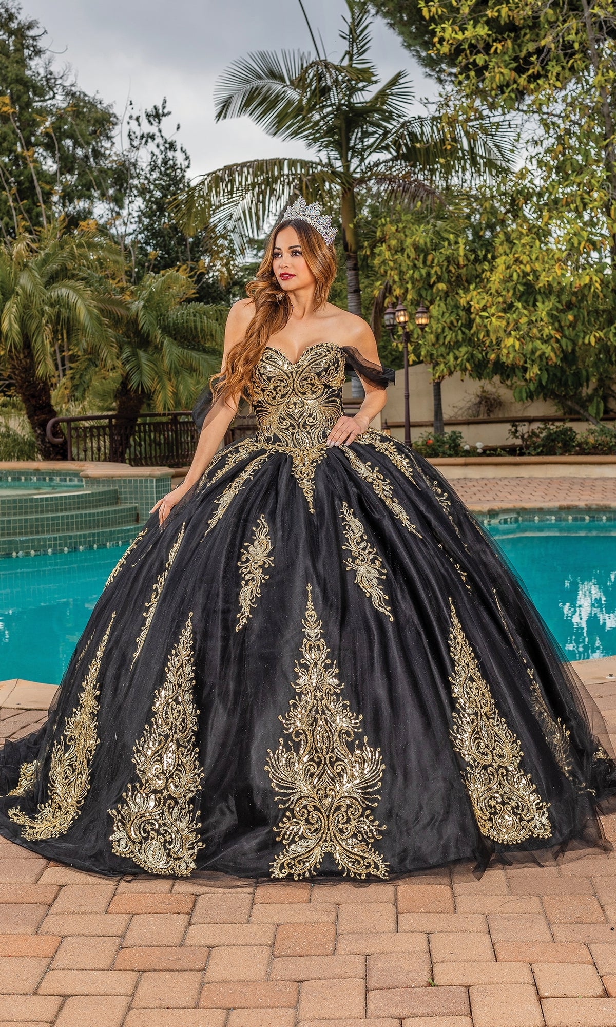 Dancing Queen 1839 Long Quinceanera Dress - Main Image