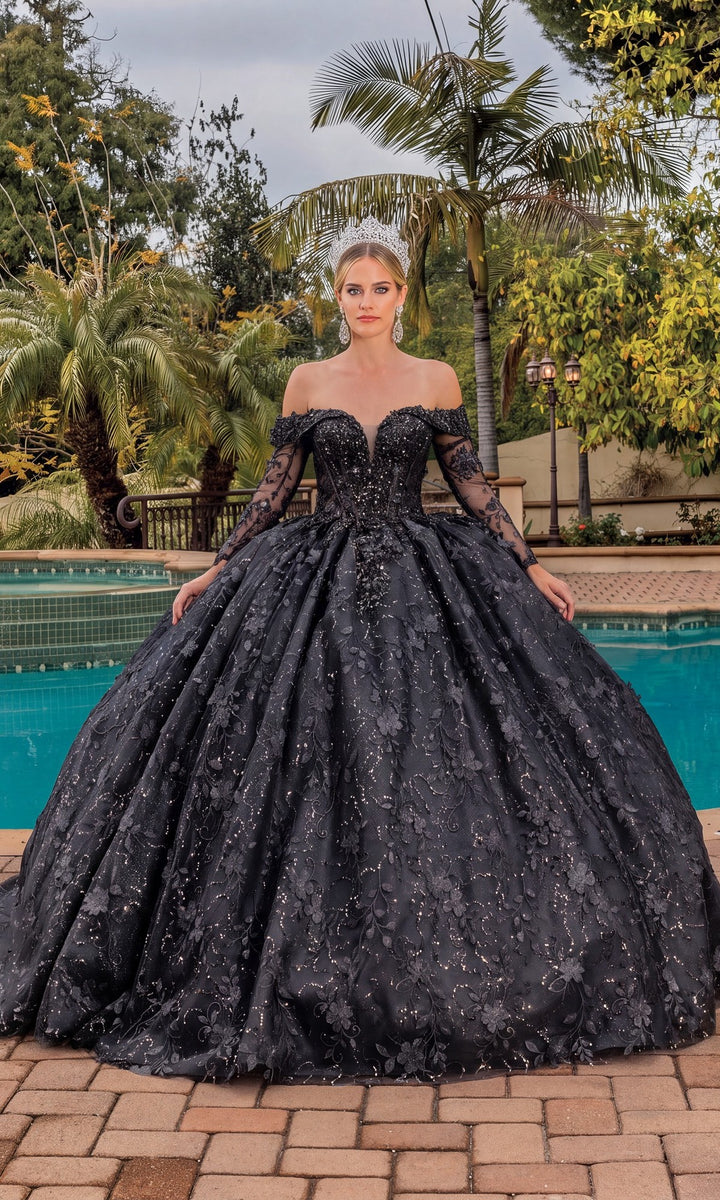 Dancing Queen 1890 Long Quinceanera Dress Black / Medium