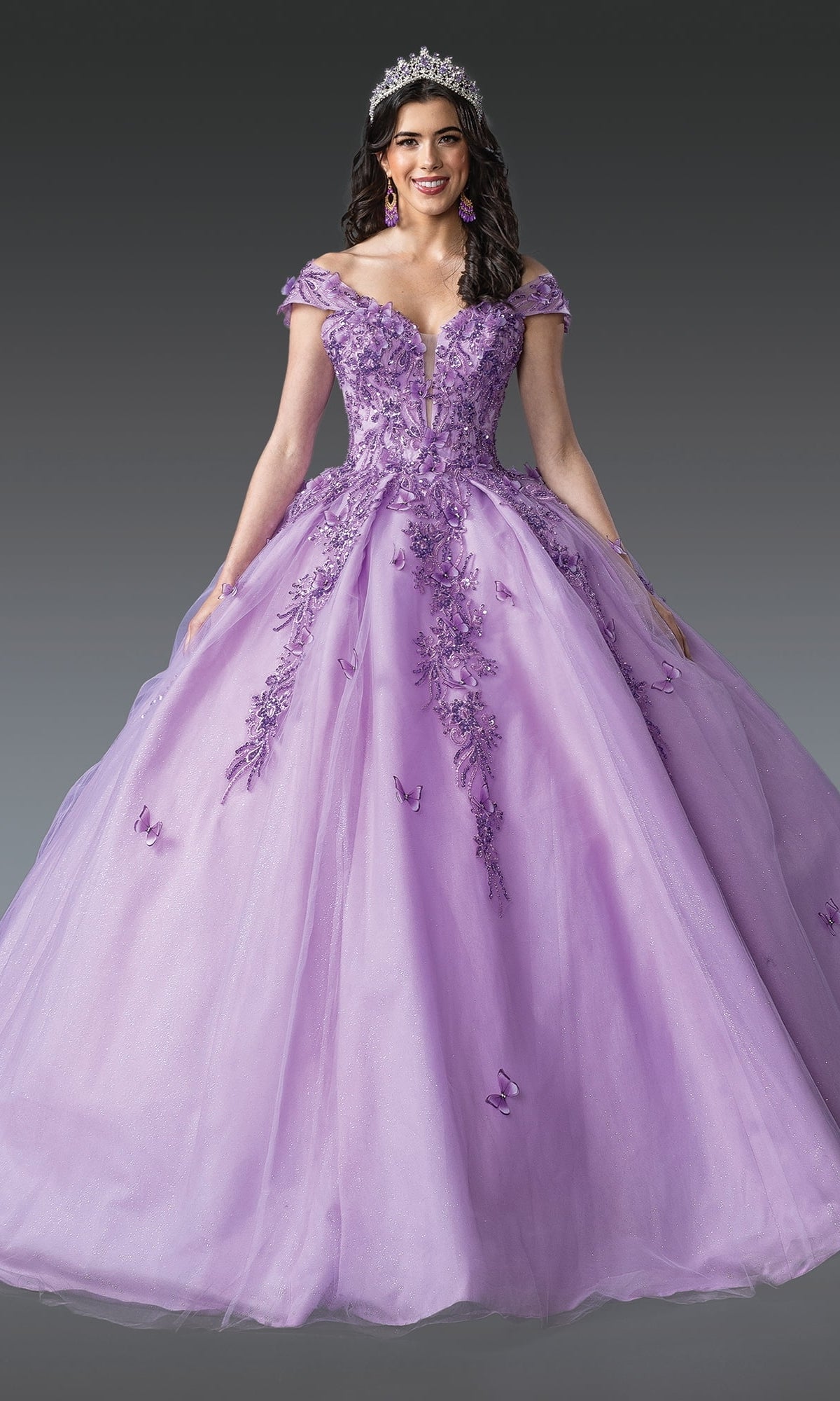light purple quince dresses Dancing Queen 1923 Long Quinceanera Dress Lilac / XLarge