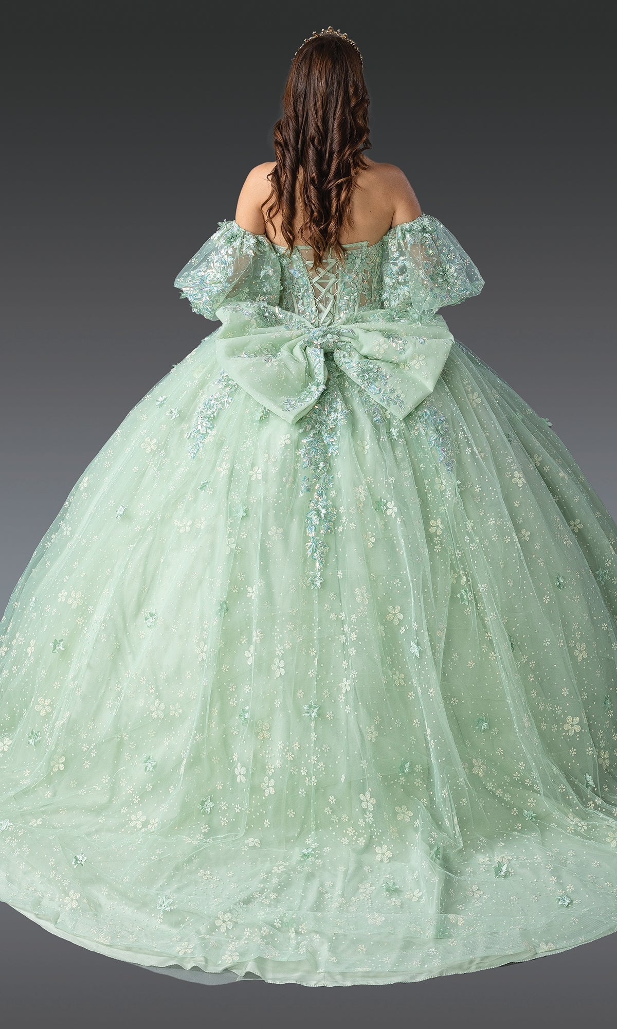 ミントグリーン クイーンマキシデコレータ Dancing Queen 1966 Long Quinceanera Dress– PromGirl