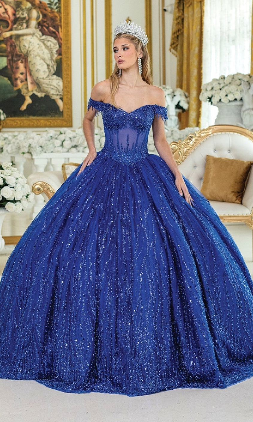 Long Sheer Corset Quinceanera Ball Gown with Bow– PromGirl