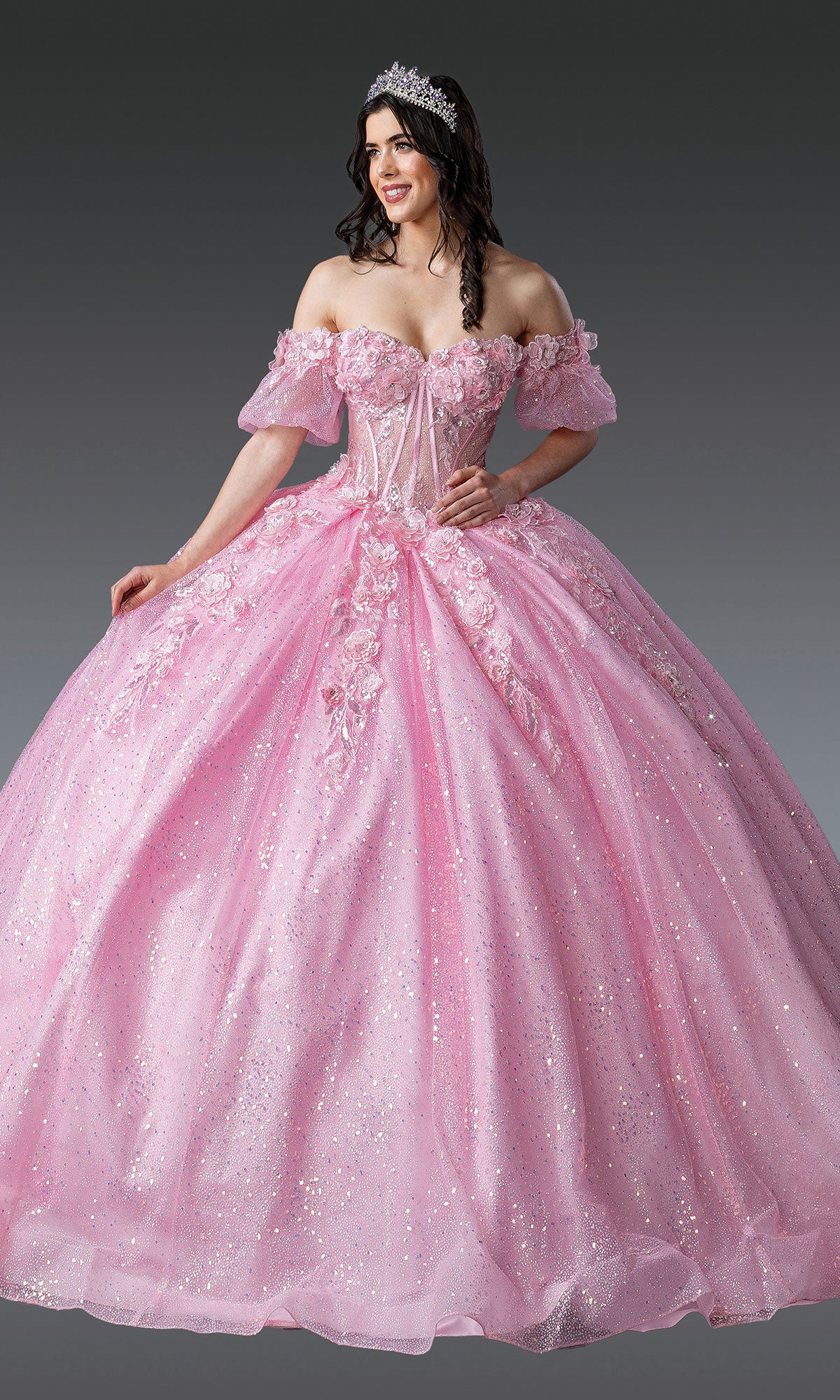 Dancing Queen 1991 Long Quinceanera Dress Pink / XSmall Dancing Queen 1991 Long Quinceanera Dress Pink / XSmall