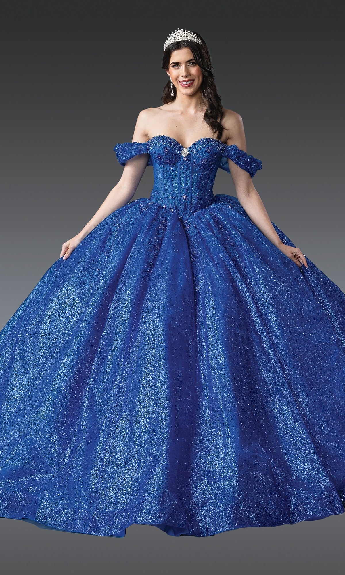 Dancing Queen 1992 Long Quinceanera Dress Royal Blue / XSmall