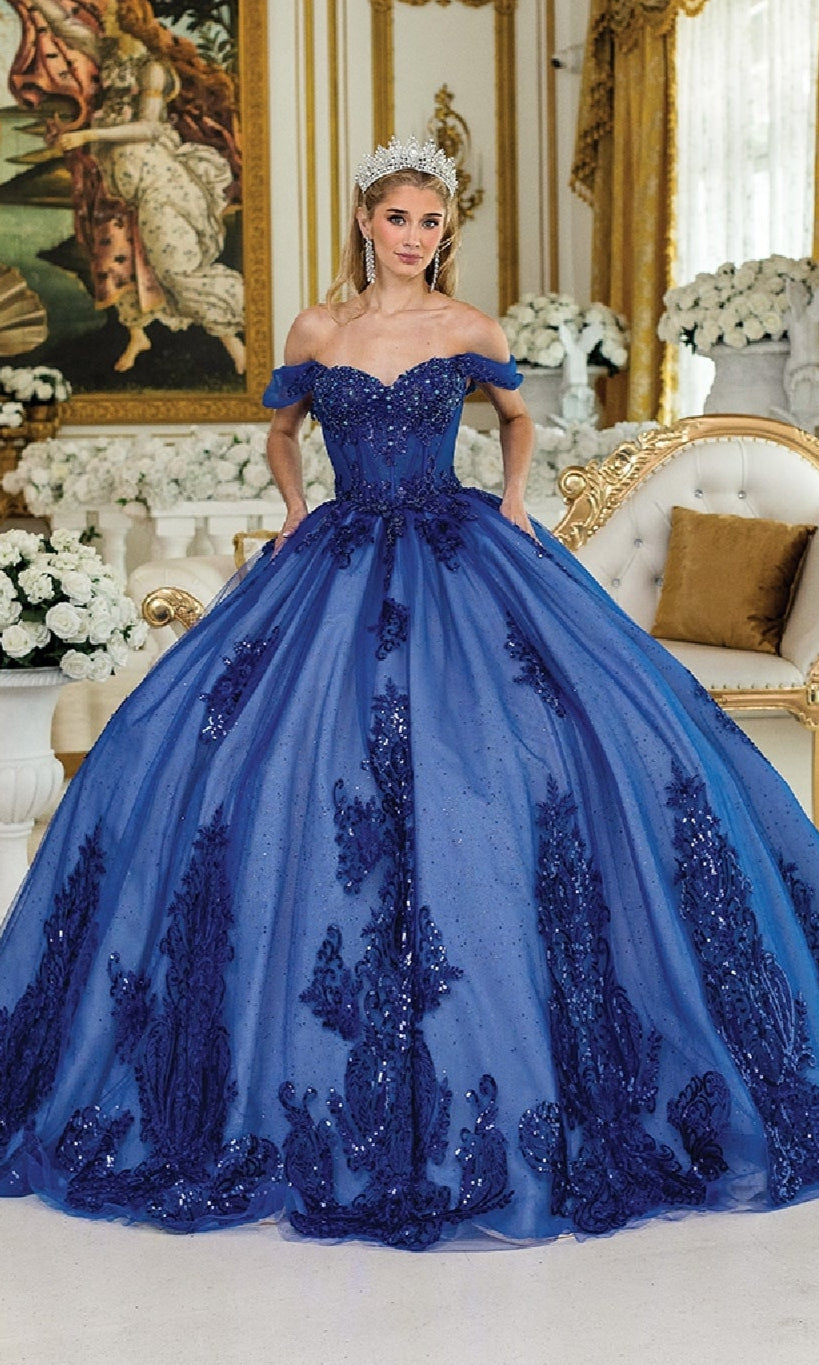 Dancing Queen 1997 Long Quinceanera Dress Dusty Blue / Small