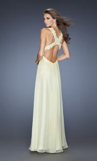 La Femme Empire-Waist Ruched Chiffon Prom Dress 20134