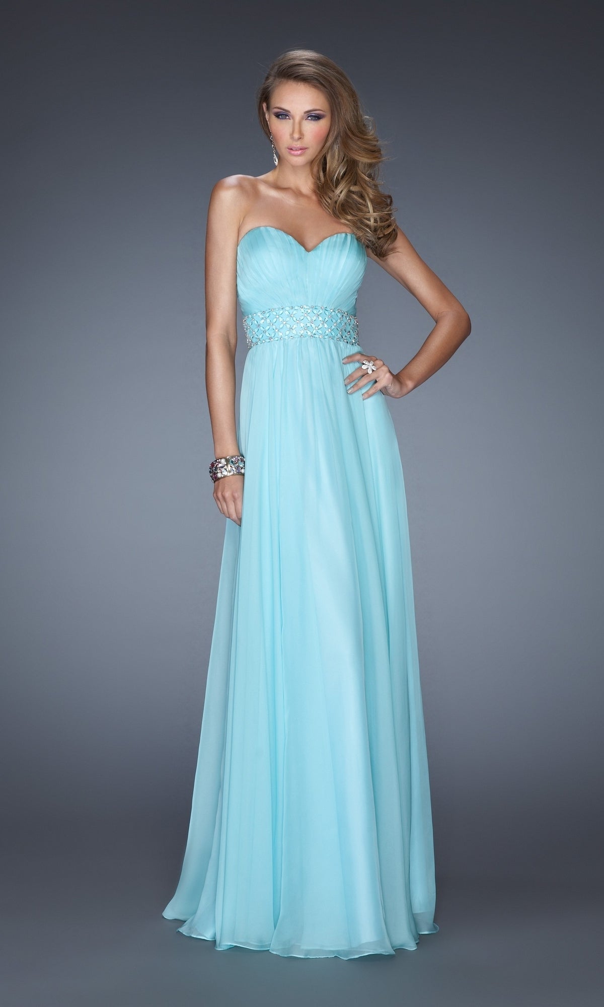 A-Line La Femme Pleated Chiffon Prom Dress 20140