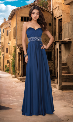 La Femme A-Line Pleated Chiffon Prom Dress - PromGirl