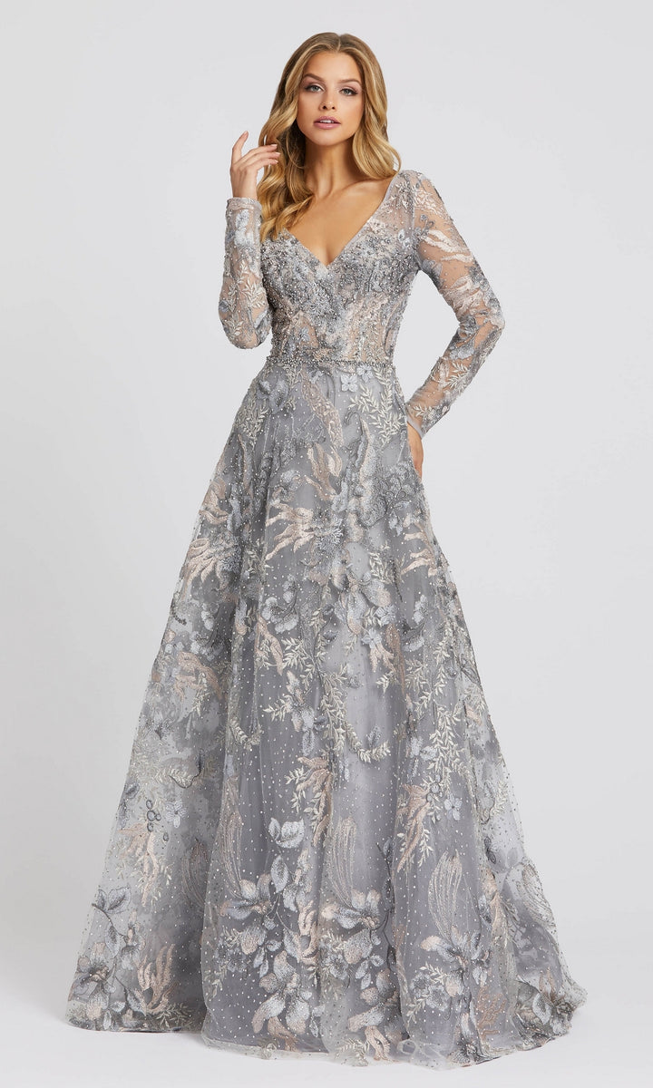 Long Lace A-Line Formal Dress with Long Sleeves– PromGirl