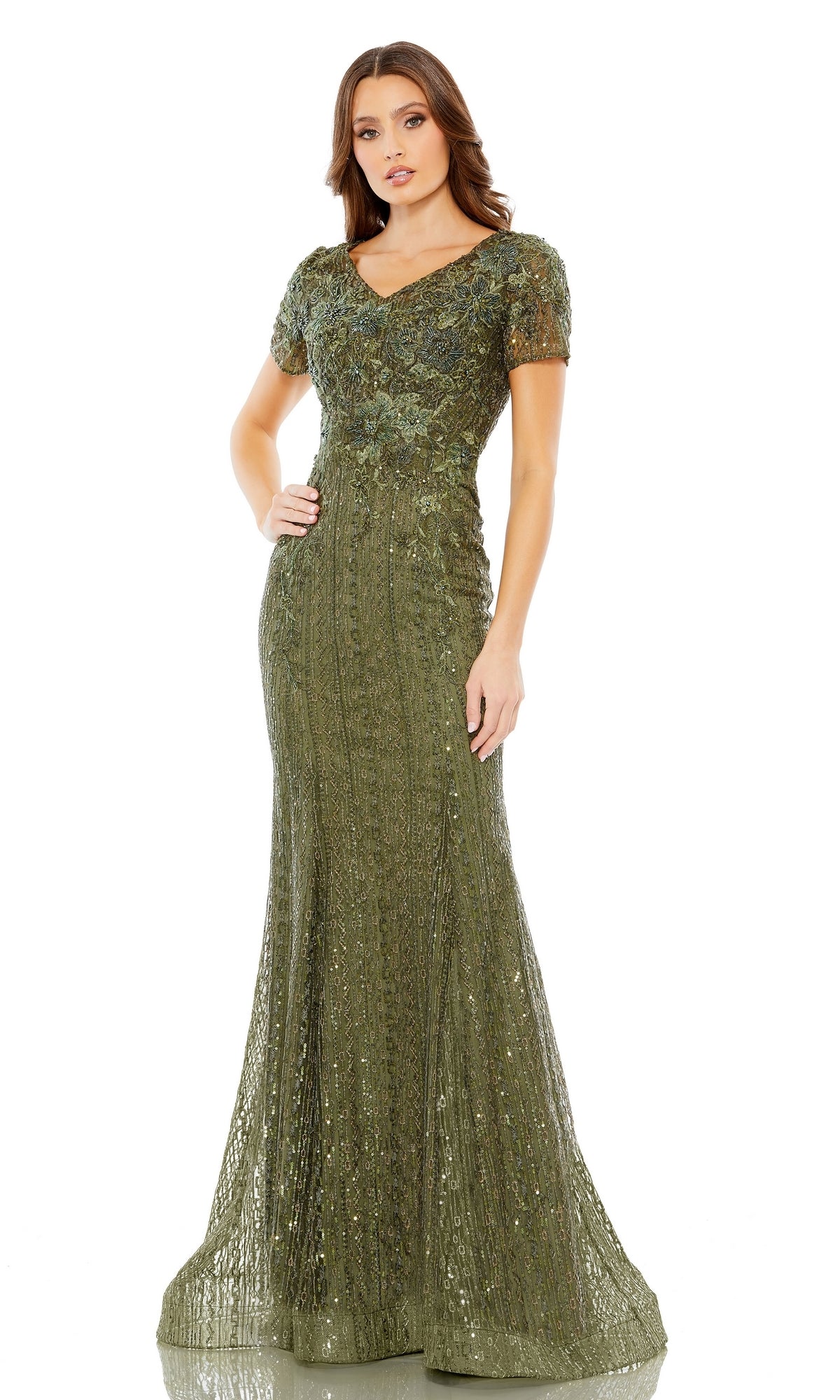 Long Formal Dress 20282 by Mac Duggal Olive / 4 Long Formal Dress 20282 by Mac Duggal Olive / 4