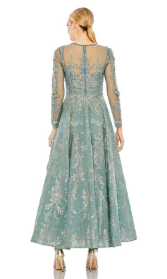 chinese dress ladies Midi Long Sleeve Formal Dress: Mac Duggal 20337 Jade / 2