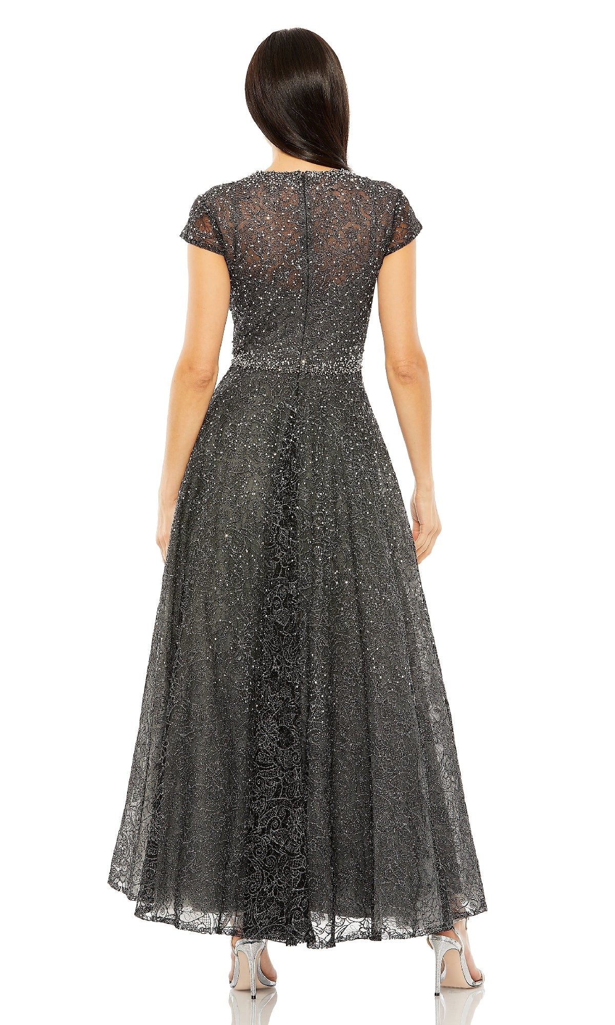 Cap Sleeve A-Line Formal Dress with Embroidery– PromGirl