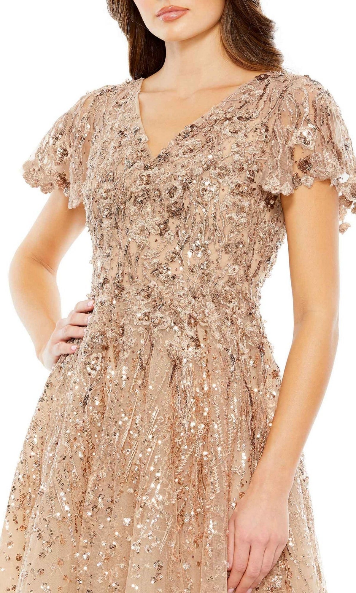 slim fit dress slacks Rose Gold Sequins Dresses Mermaid Detachable Skirt main image 1