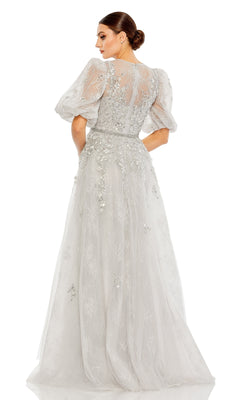 Long Formal Dress 20445 by Mac Duggal Platinum / 4