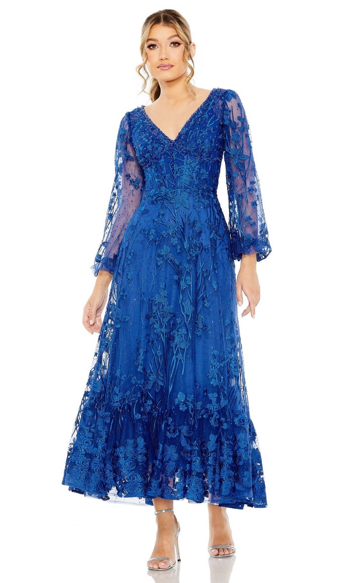 Midi Lace Formal Dresses with Long Sleeves PromGirl Midi Lace Formal Dresses with Long Sleeves PromGirl