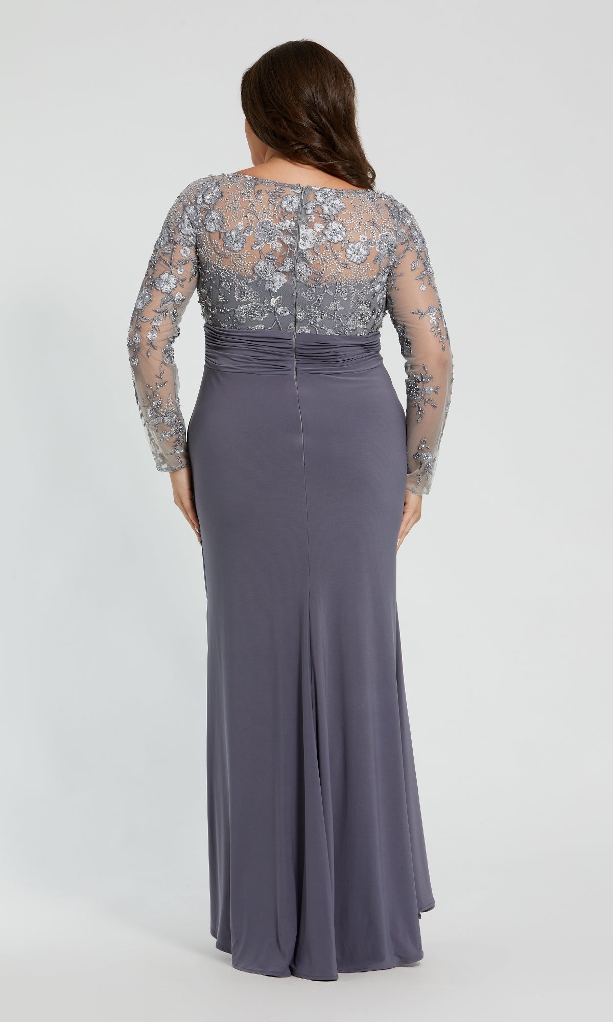 Mac Duggal Embroidered Top Jersey Skirt Gown