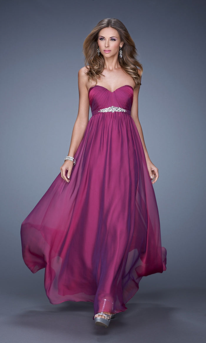 Empire-Waist La Femme Strapless Prom Dress 20625